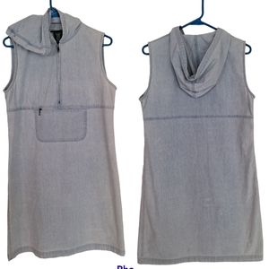 VTG Lauren Jeans Co Ralph Lauren sporty loose fit pale blue denim hooded…